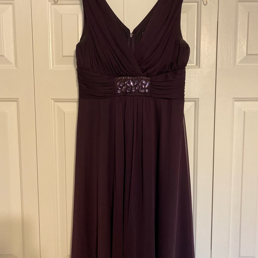 Deep Purple Dress with Jeweled Embellishment
